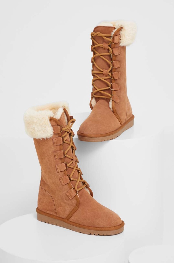 Answear.LAB stivali da neve in camoscio isolamento sintetico marrone TX001.WK