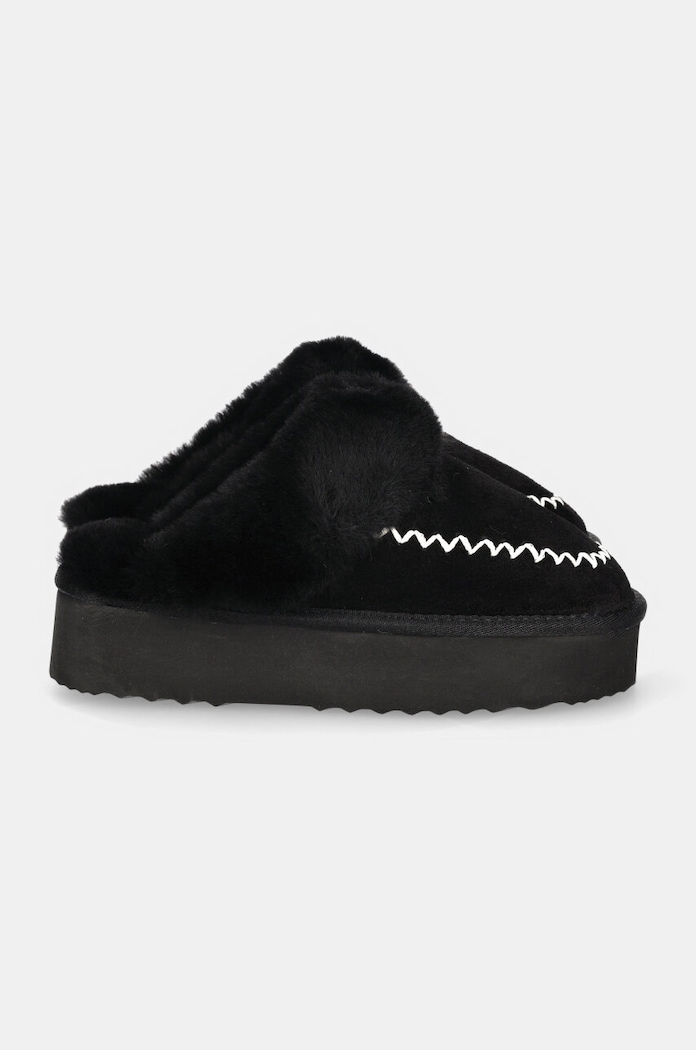 Answear.LAB kapcie zamszowe AW24.11.cd czarny WA24