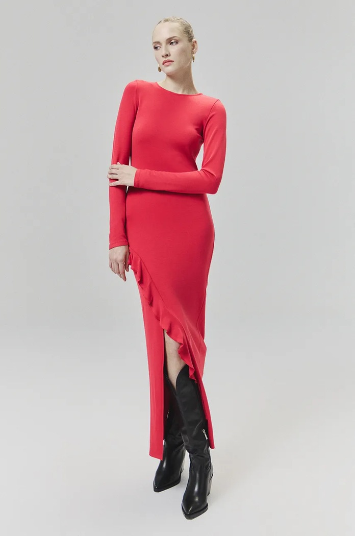 Answear Lab rochie maxi rosu WA24.SUD011