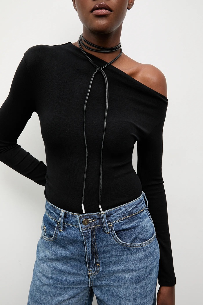 Answear.LAB colier din piele negru WA25-ASD000