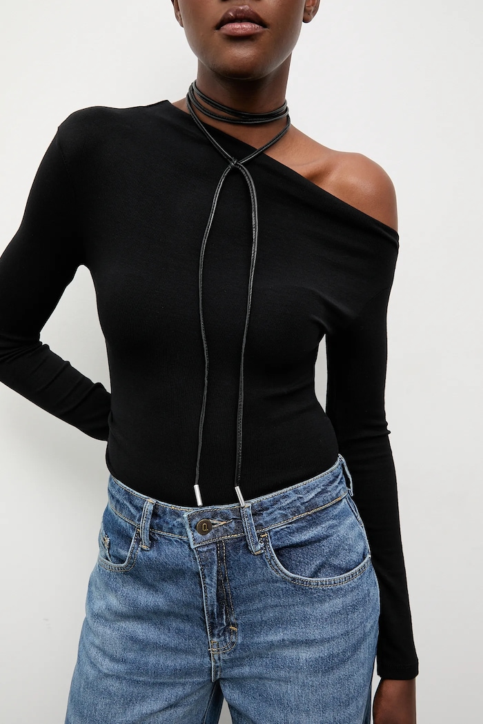 Answear.LAB colier din piele negru WA25-ASD000