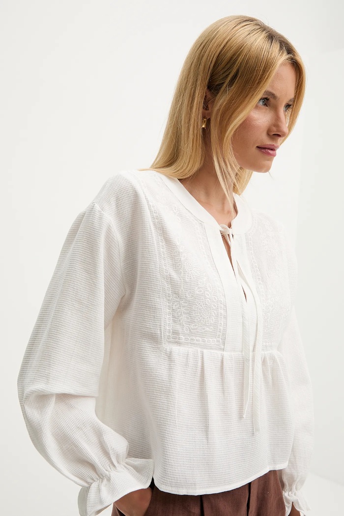 Answear Lab bluza din bumbac alb FT974