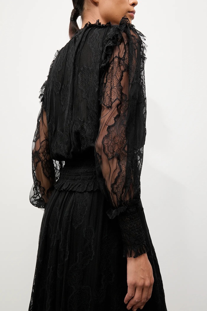 Answear.LAB bluza legat negru 80966-2.FLK