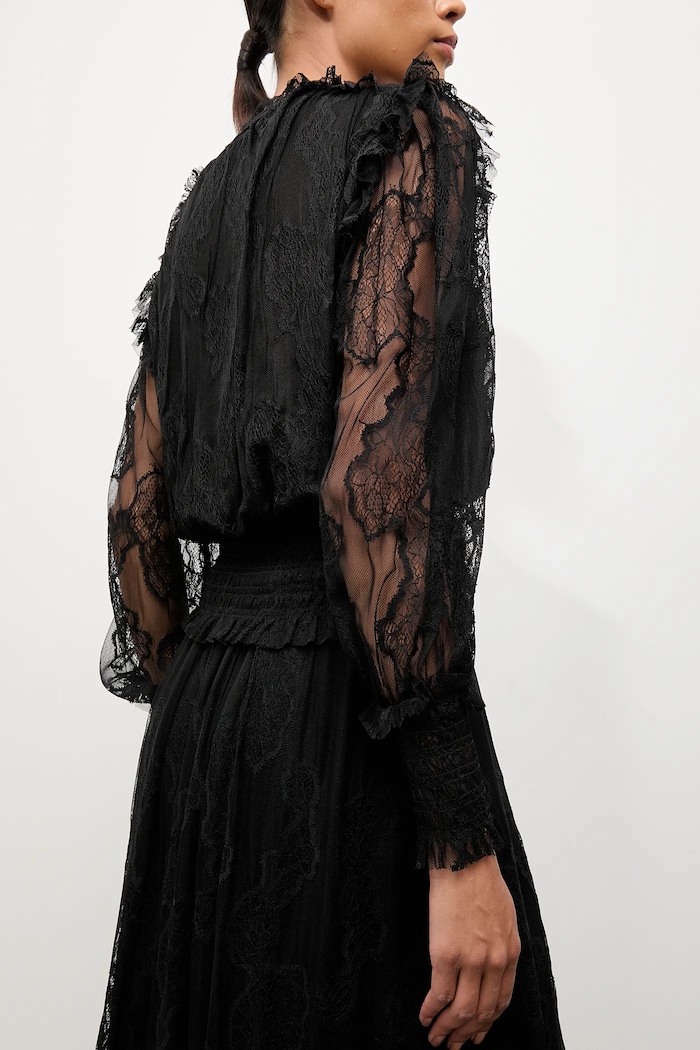 Answear.LAB bluza legat negru 80966-2.FLK