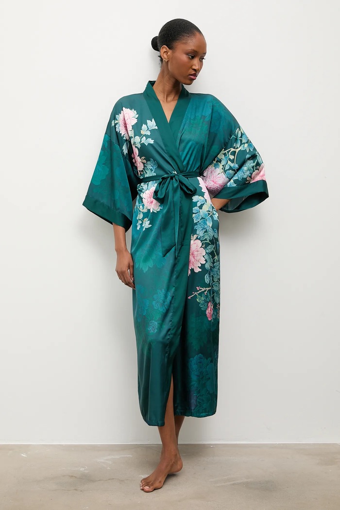 Answear.LAB halat satin verde 1201153.cjk