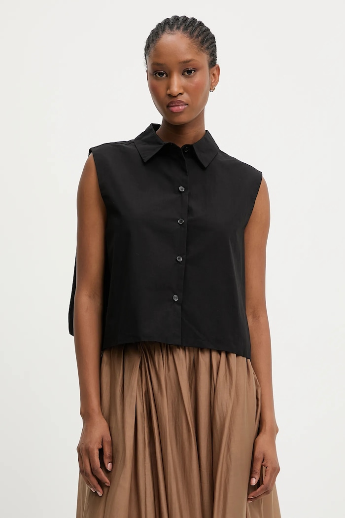 Answear.LAB bluza din bumbac fixat negru 5272.IOS