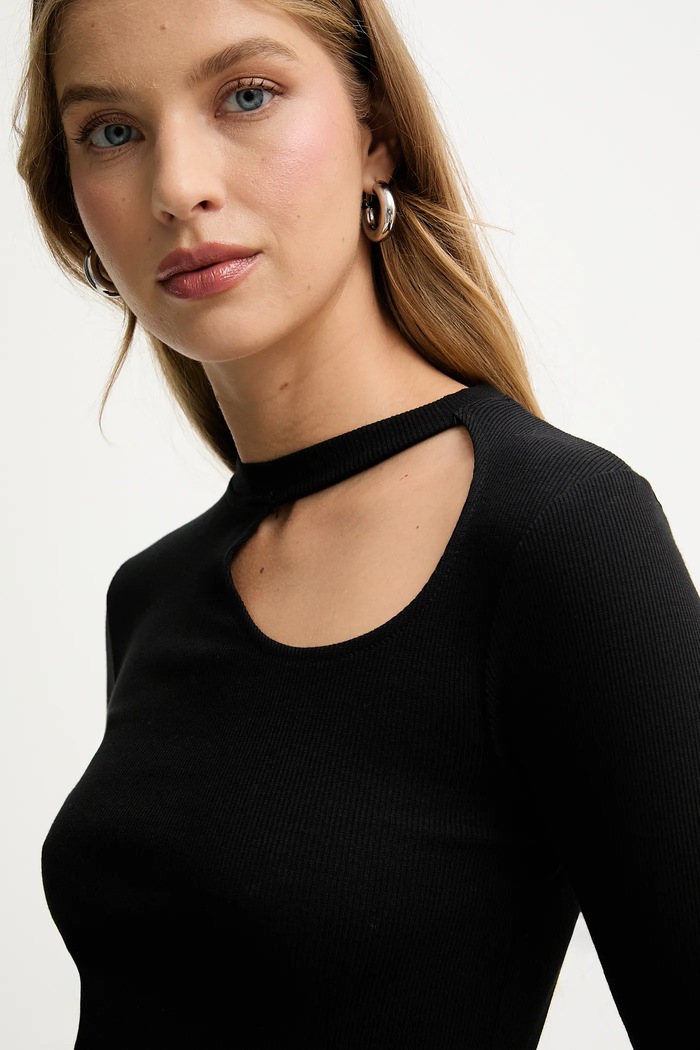Answear.LAB longsleeve negru IVVI.22.TOS