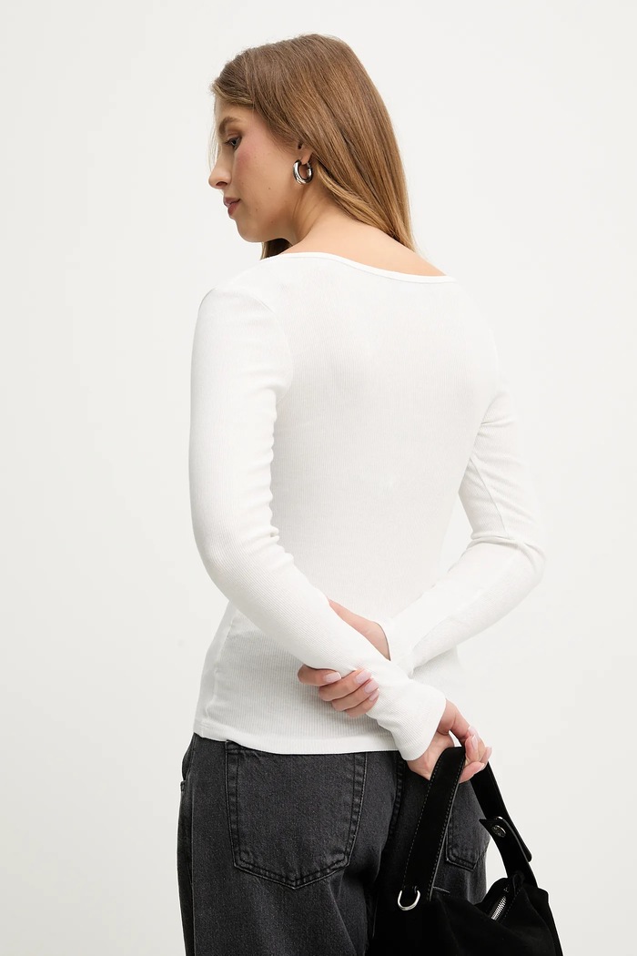 Îmbrăcăminte Answear.LAB longsleeve IVVI.33.TOS alb