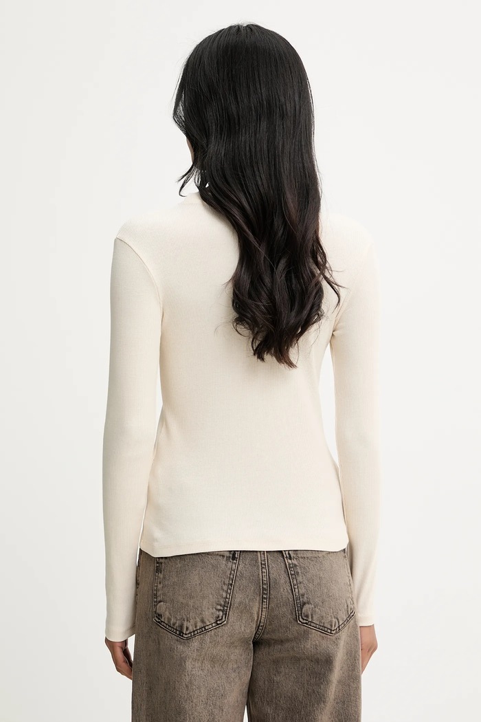 Îmbrăcăminte Answear.LAB longsleeve IVVI.PLAIN.TOS alb