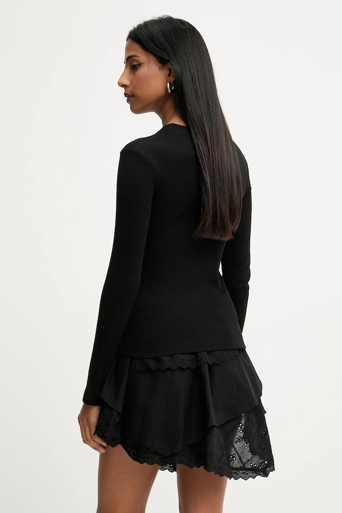 Îmbrăcăminte Answear.LAB Longsleeve IVVI.PLAIN.TOS negru