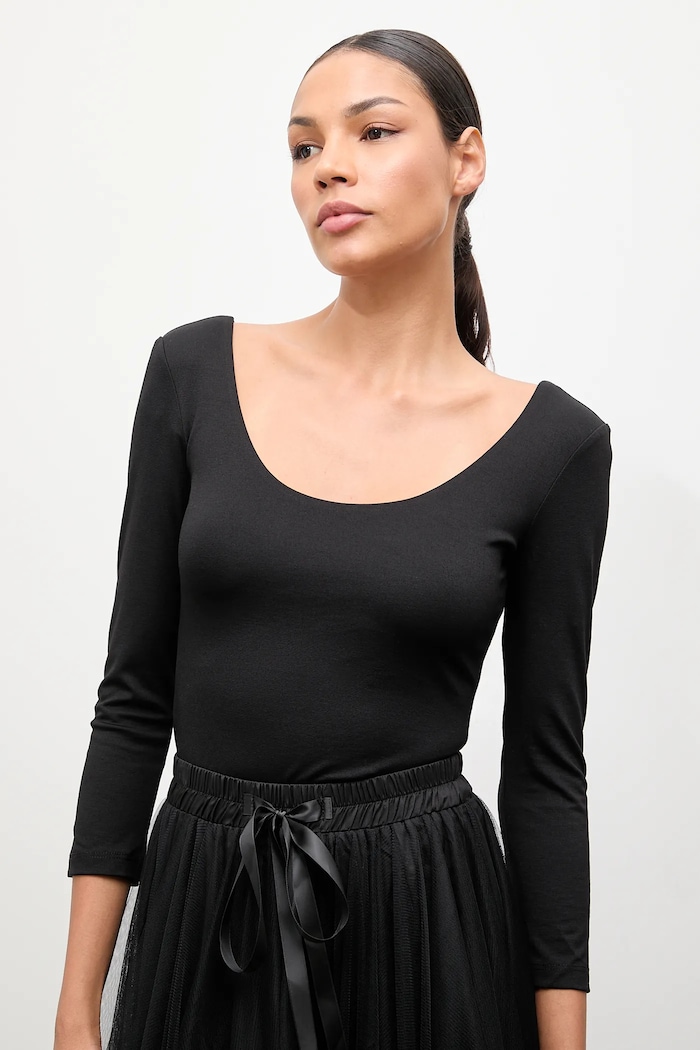 Answear.LAB Longsleeve negru LF.716775.TOS