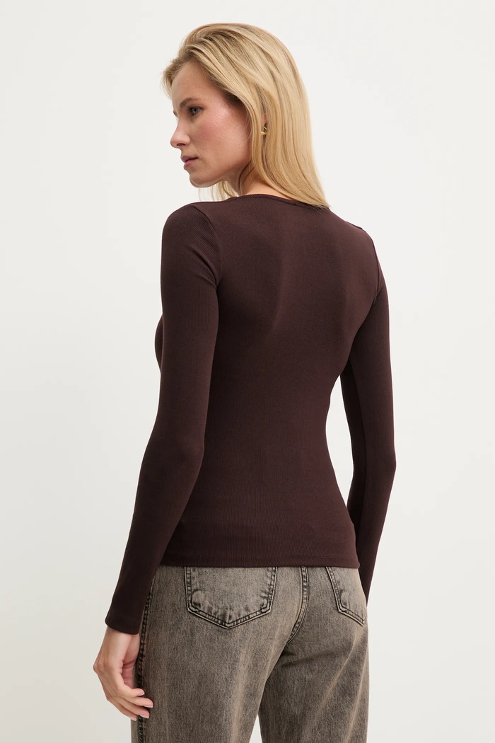 Îmbrăcăminte Answear.LAB longsleeve SNG.TSD025.TOS maro