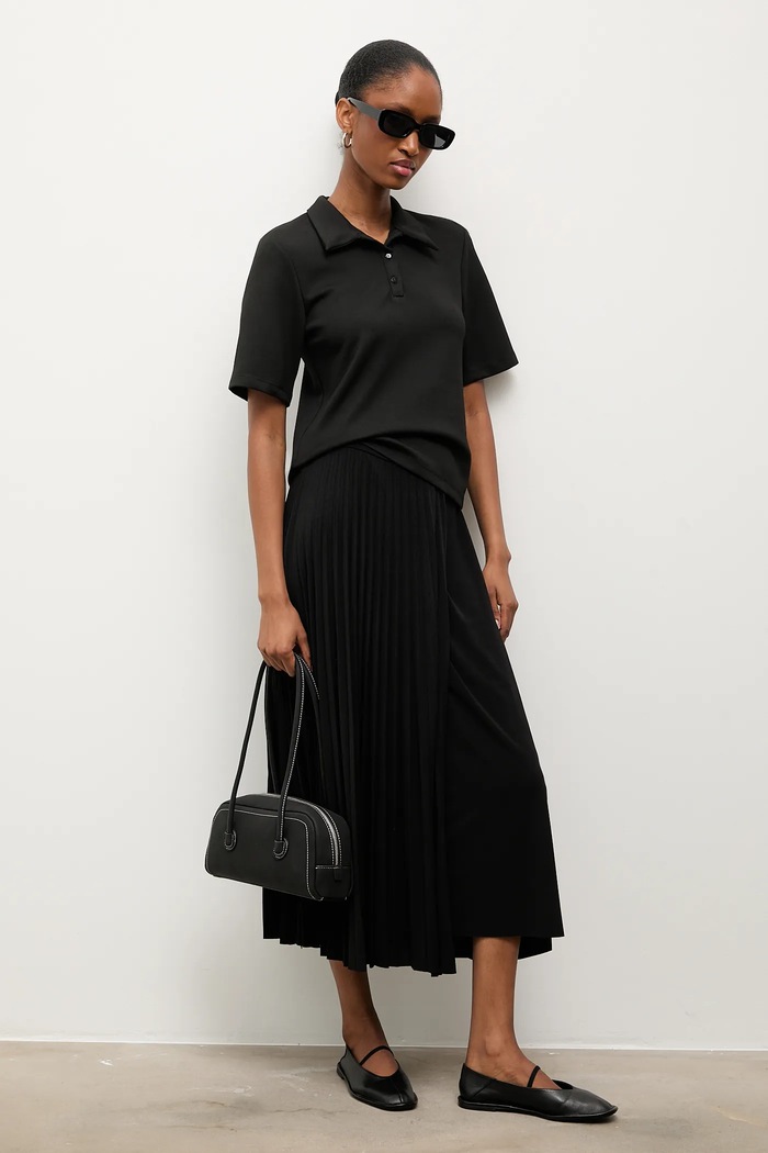 Answear.LAB tricou polo uni negru sng.tms