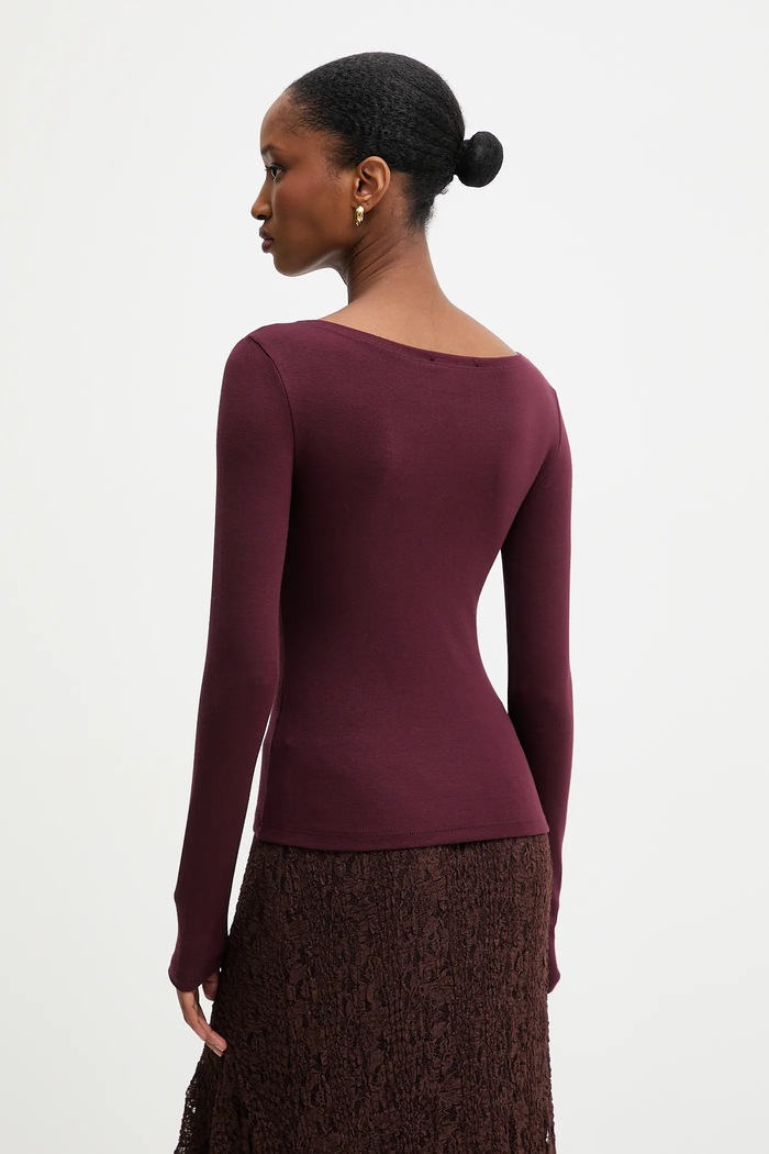 Îmbrăcăminte Answear.LAB longsleeve dv.hit.sng.tak burgundia
