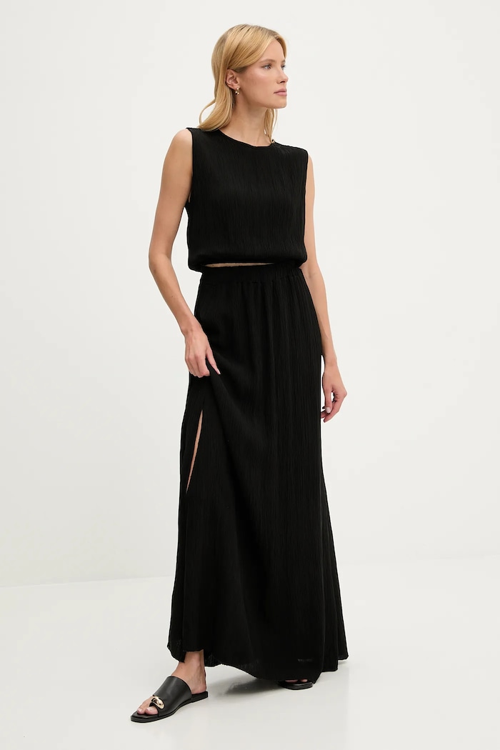 Answear Lab bluză și fustă panza negru 2814.18.FLK
