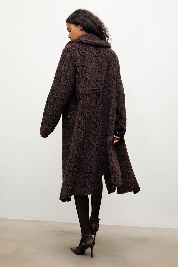Answear.LAB palton WA25-KPD020 burgundia