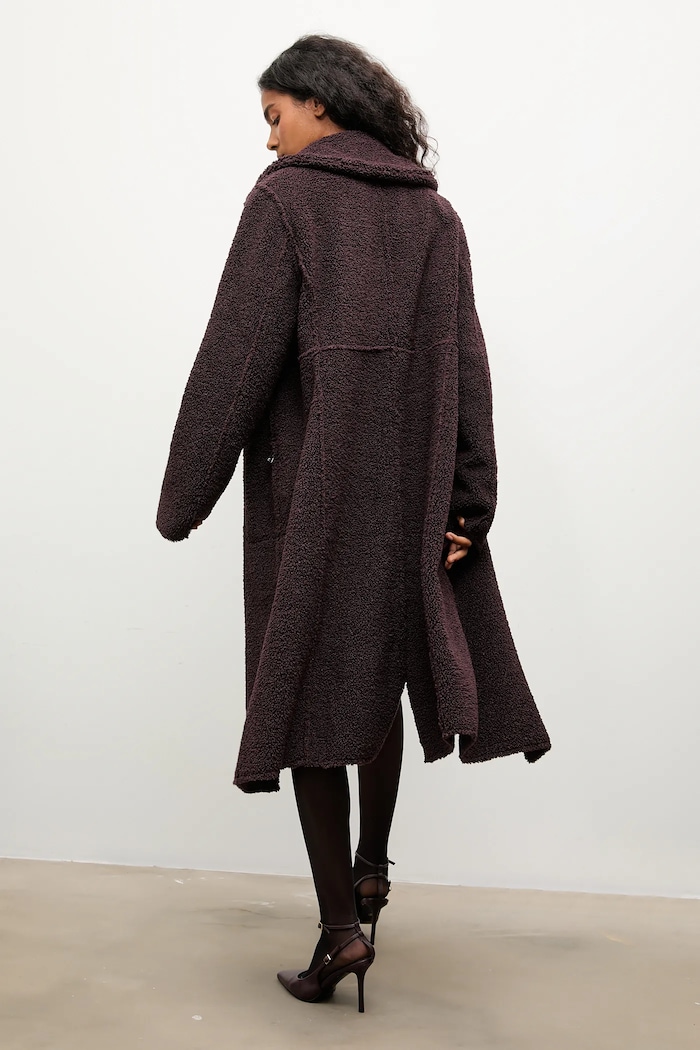 Answear.LAB palton WA25-KPD020 burgundia