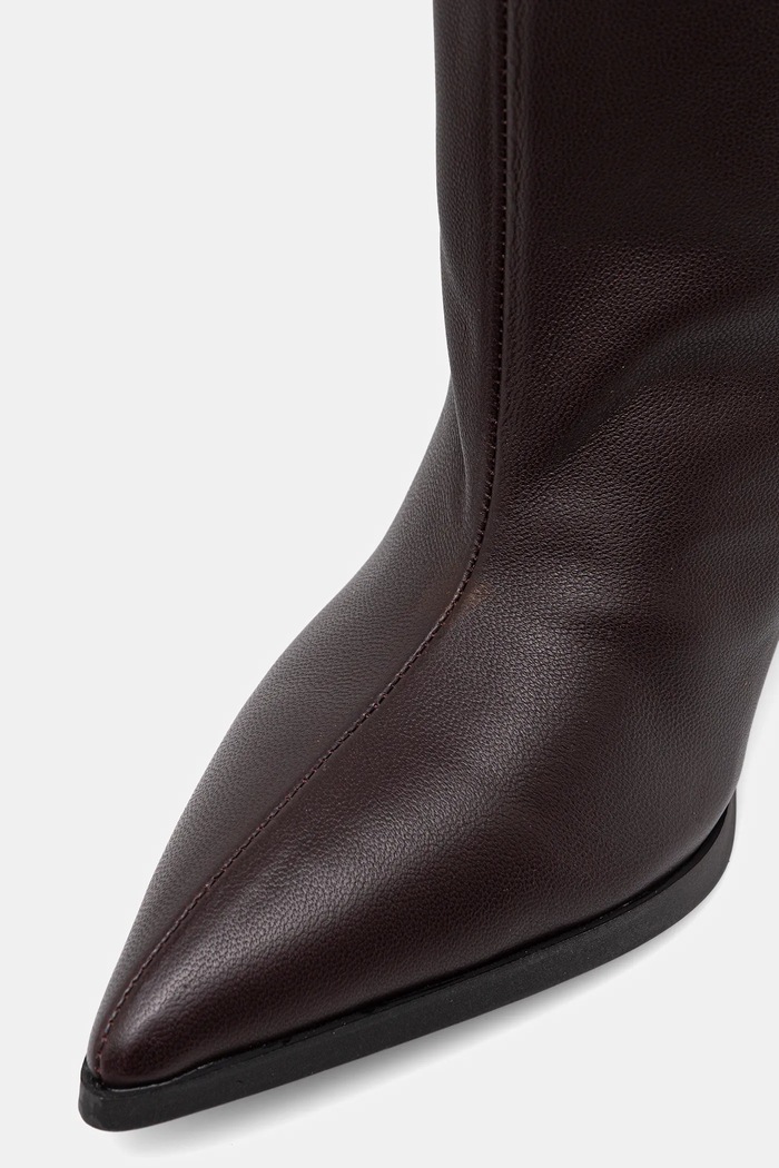 Kožené kozačky Answear.LAB LT2326-1502-3 burgundské