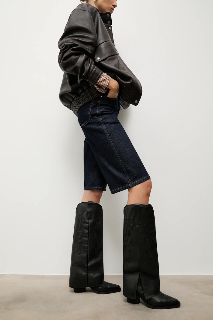 Answear.LAB kowbojki skórzane słupek czarny 24FW185