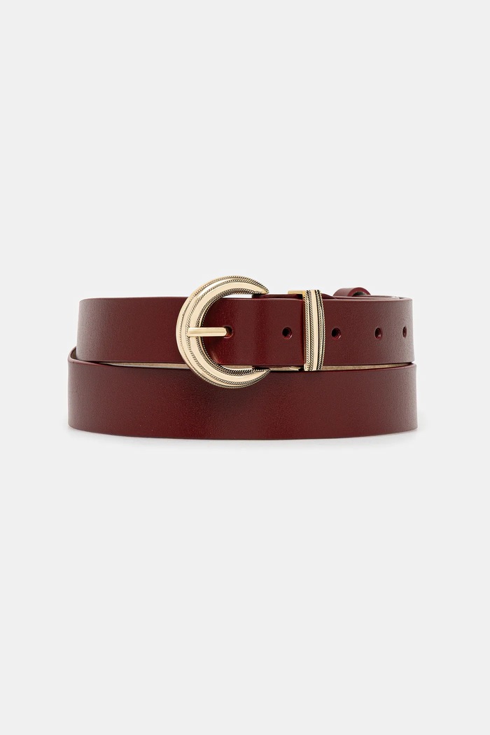 Answear.LAB Curea de piele burgundia LD-2057.iak