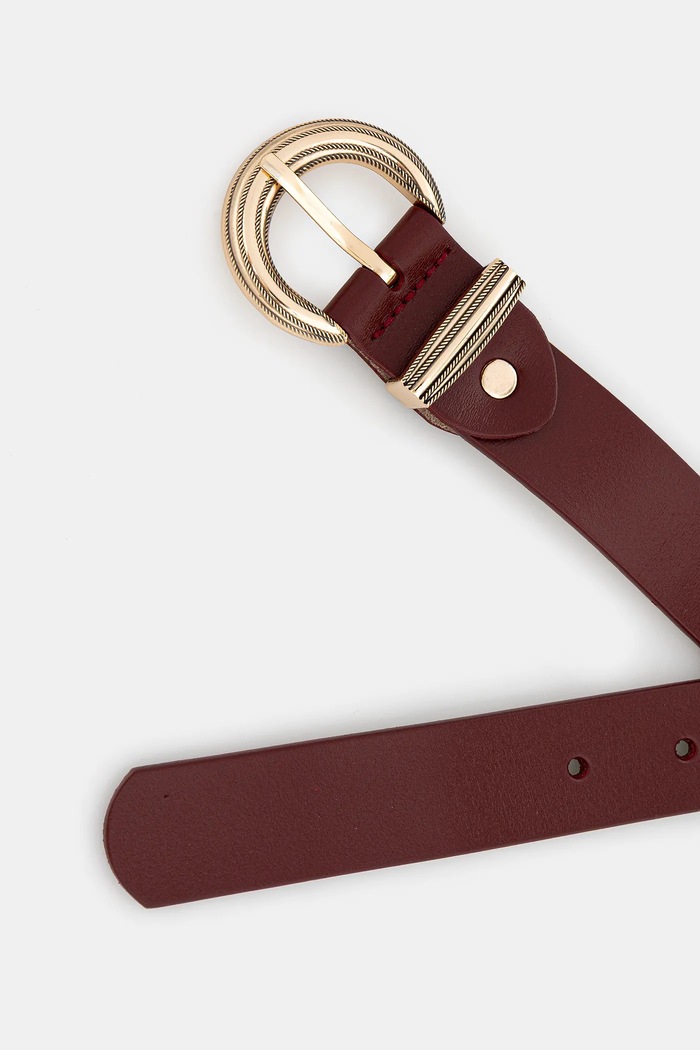 Answear.LAB Curea de piele LD-2057.iak burgundia WA25