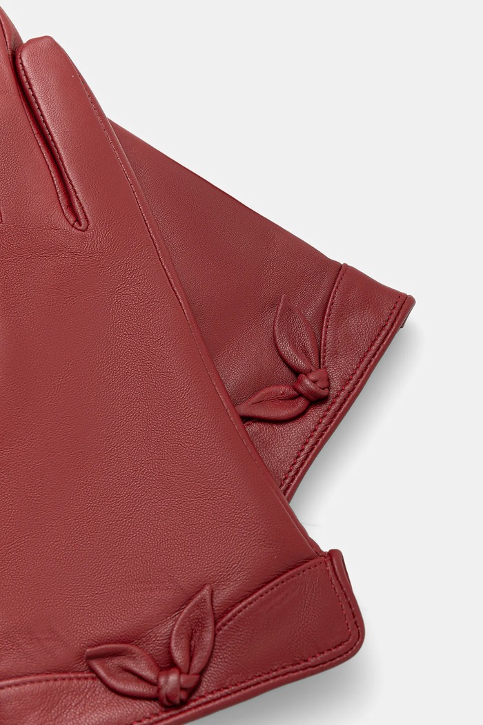 Kožne rukavice Answear.LAB leaf.glove bordo WA25