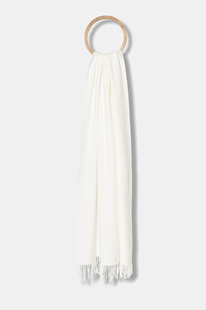 Vlnený šál Answear.LAB pletenina biela pashmina.1