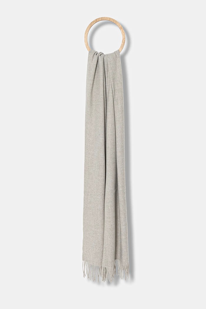 Vlnený šál Answear.LAB pletenina sivá pashmina.1