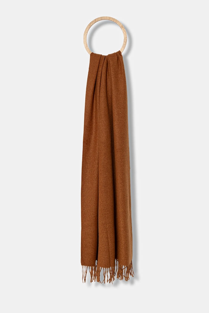 Vlnený šál Answear.LAB s prídavkom vlny hnedá pashmina.2