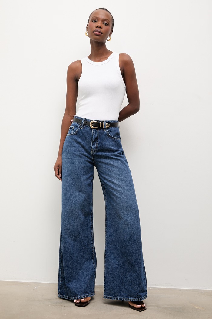 Answear.LAB jeansi 25710.TOS bleumarin WA25