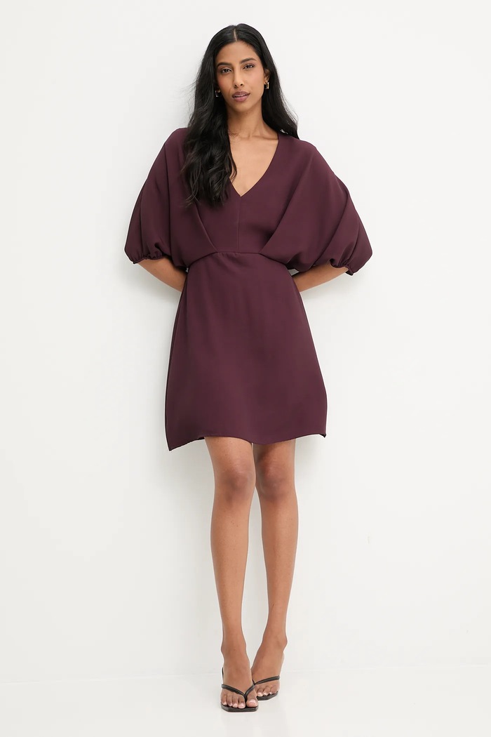 Answear.LAB Rochie AB910 burgundia WA25