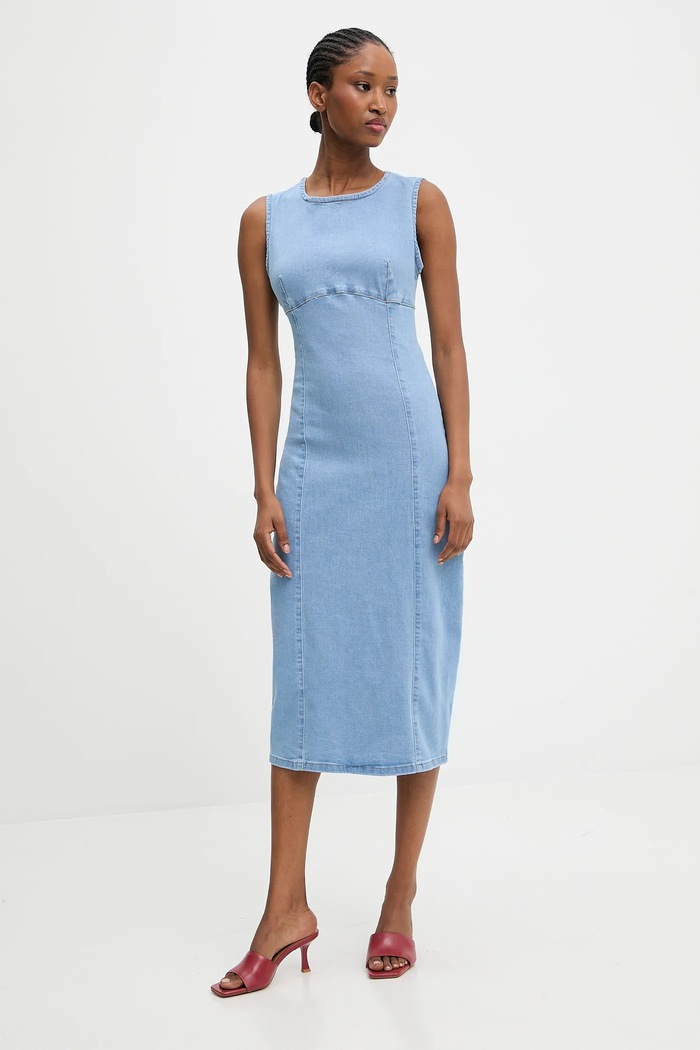 Answear.LAB rochie jeans mg700.FLK albastru WA25