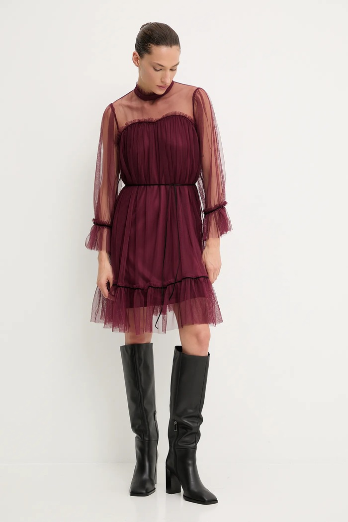 Haljina Answear.LAB 80876.FLK bordo WA25
