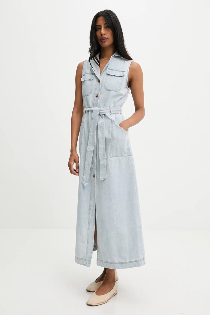 Answear.LAB rochie jeans fixat albastru C10726.hak