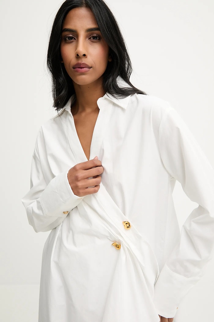 Rochie din bumbac Answear.LAB alb 3139.ILK