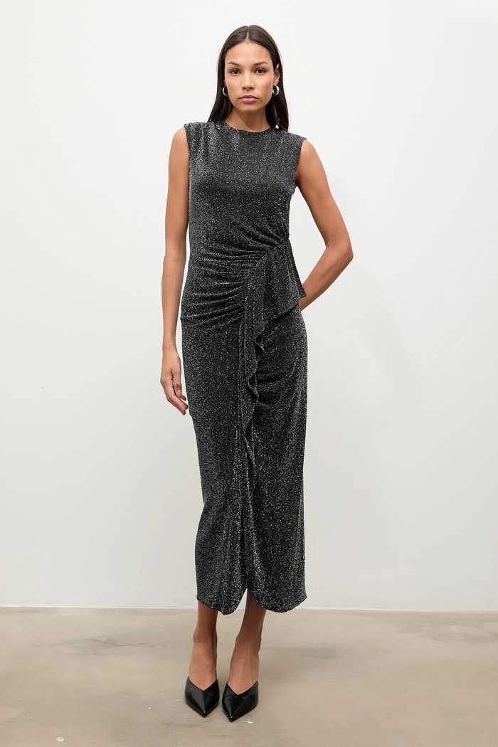 Answear.LAB rochie maxi argintiu 3644.tos