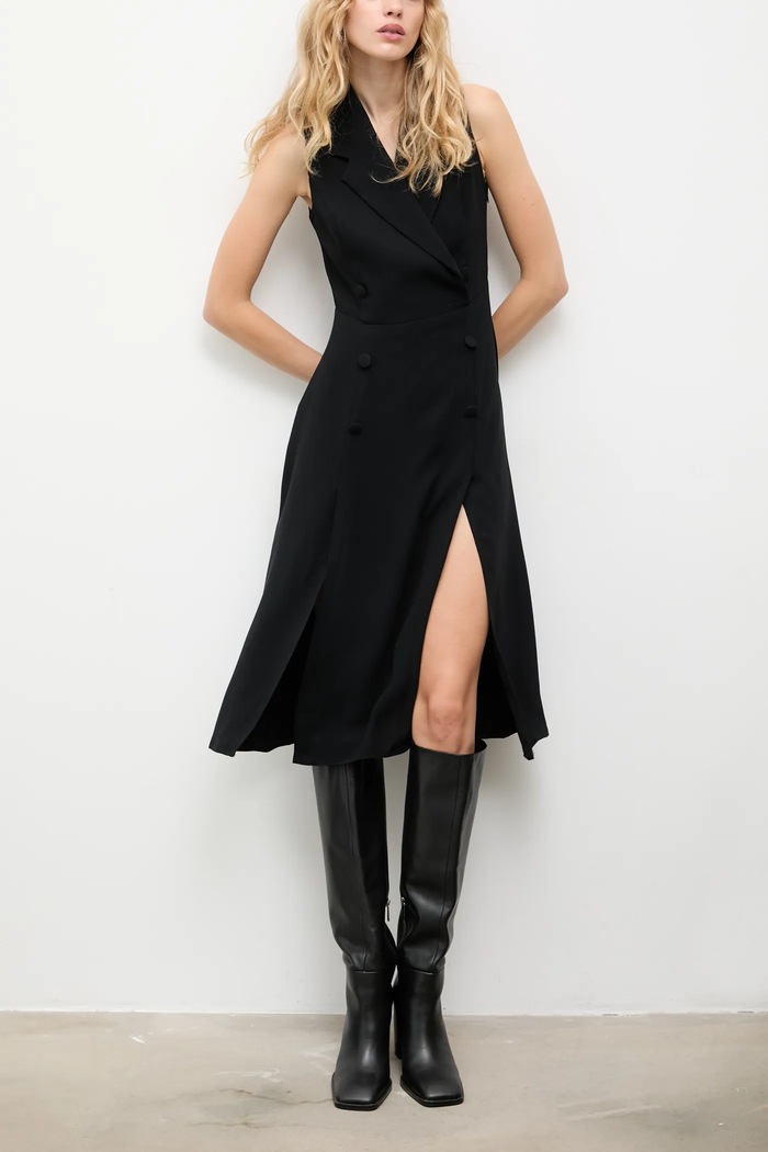 Answear.LAB sukienka midi czarny 50918.TOS