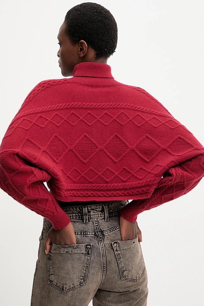 Answear.LAB sweter z kaszmirem golf czerwony 2722.fh