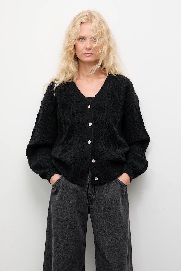Answear.LAB cardigan din cașmir uni negru 2716.fh