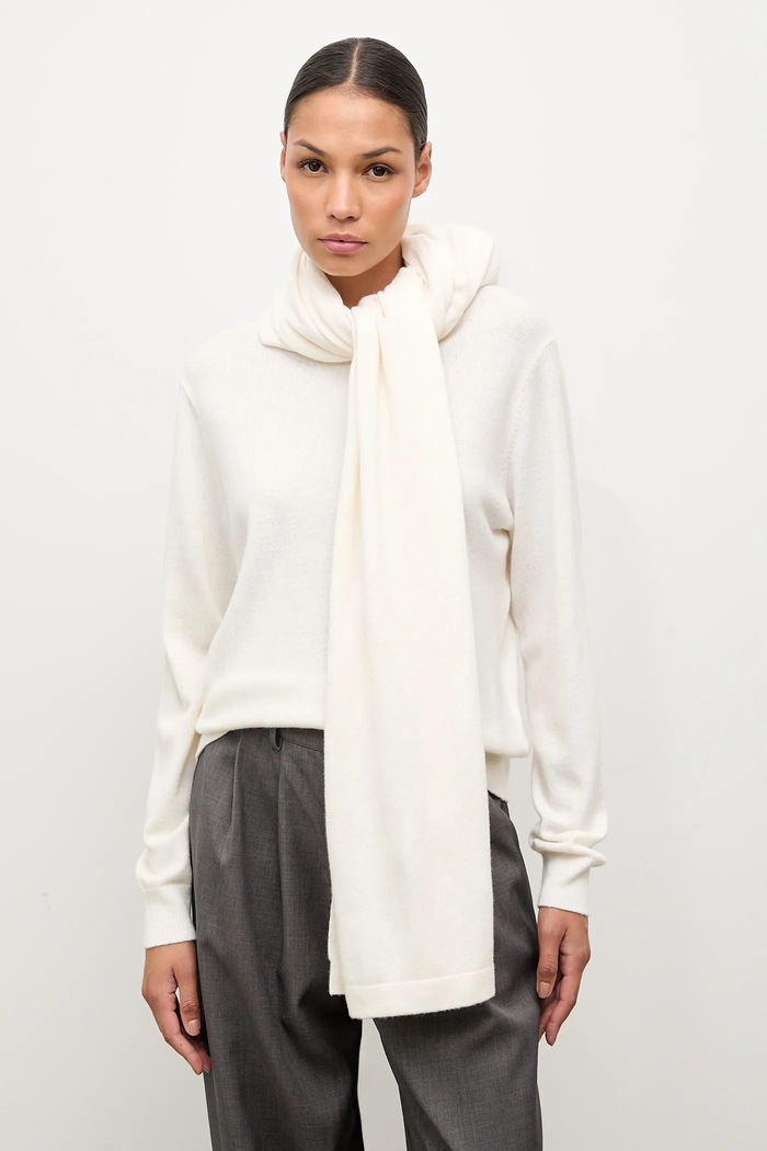 Odzież Answear.LAB sweter z wełny merino z szalem WA25-SWD022 beżowy