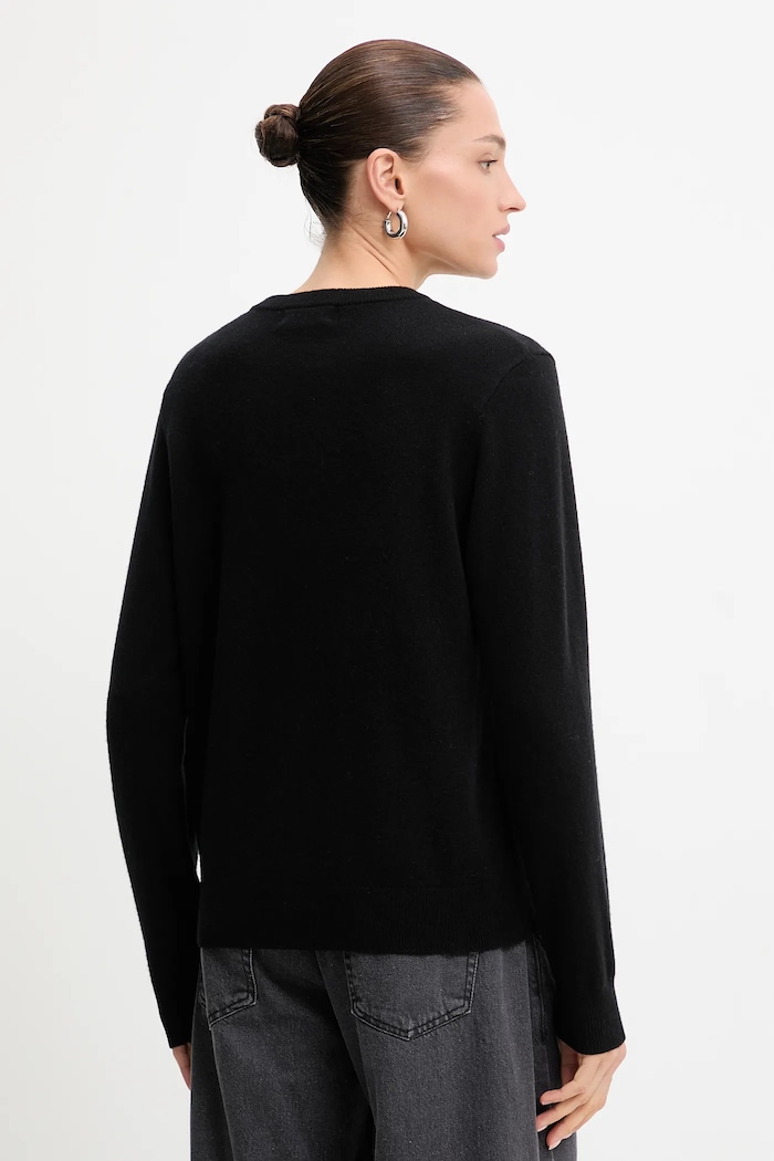 Odzież Answear.LAB sweter z wełny merino z szalem WA25-SWD022 czarny