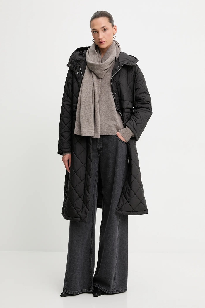 Answear.LAB pulover iz merino volne s šalom WA25-SWD028 rjava WA25