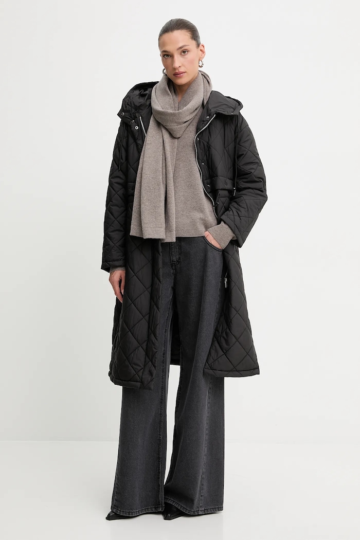 Answear.LAB pulover iz merino volne s šalom WA25-SWD028 rjava WA25