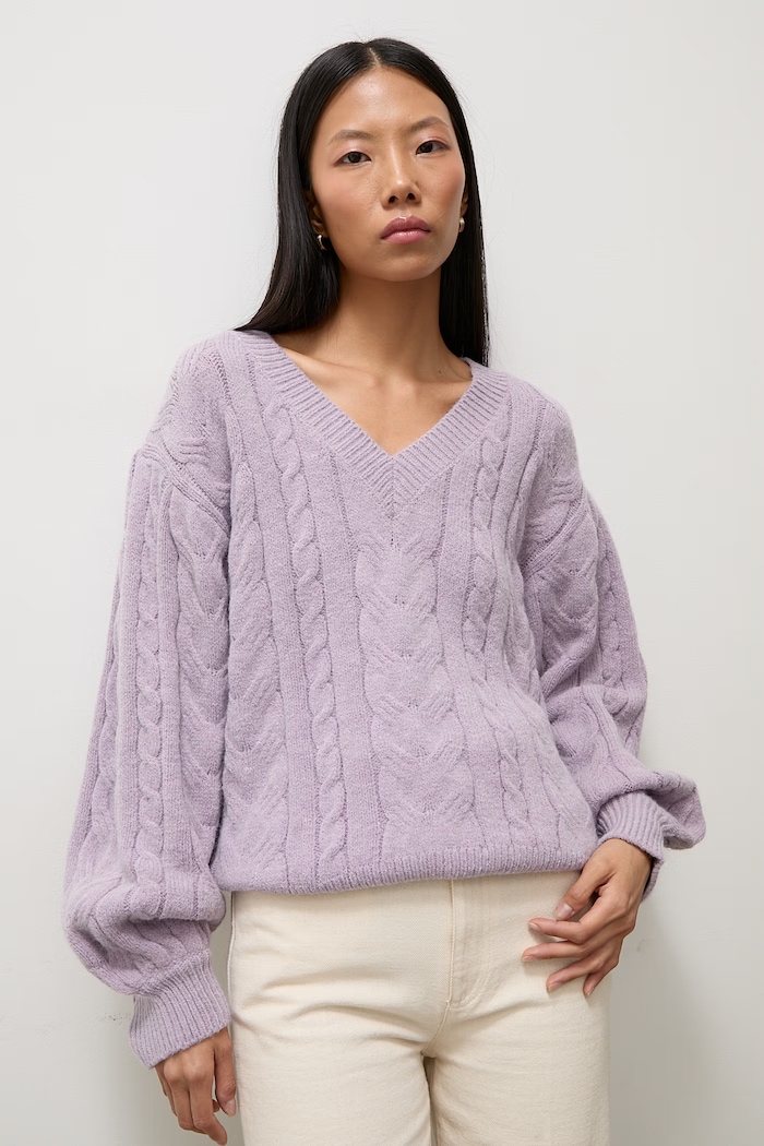 Answear.LAB sweter damski z wełną szpic fioletowy lu4410.FWK