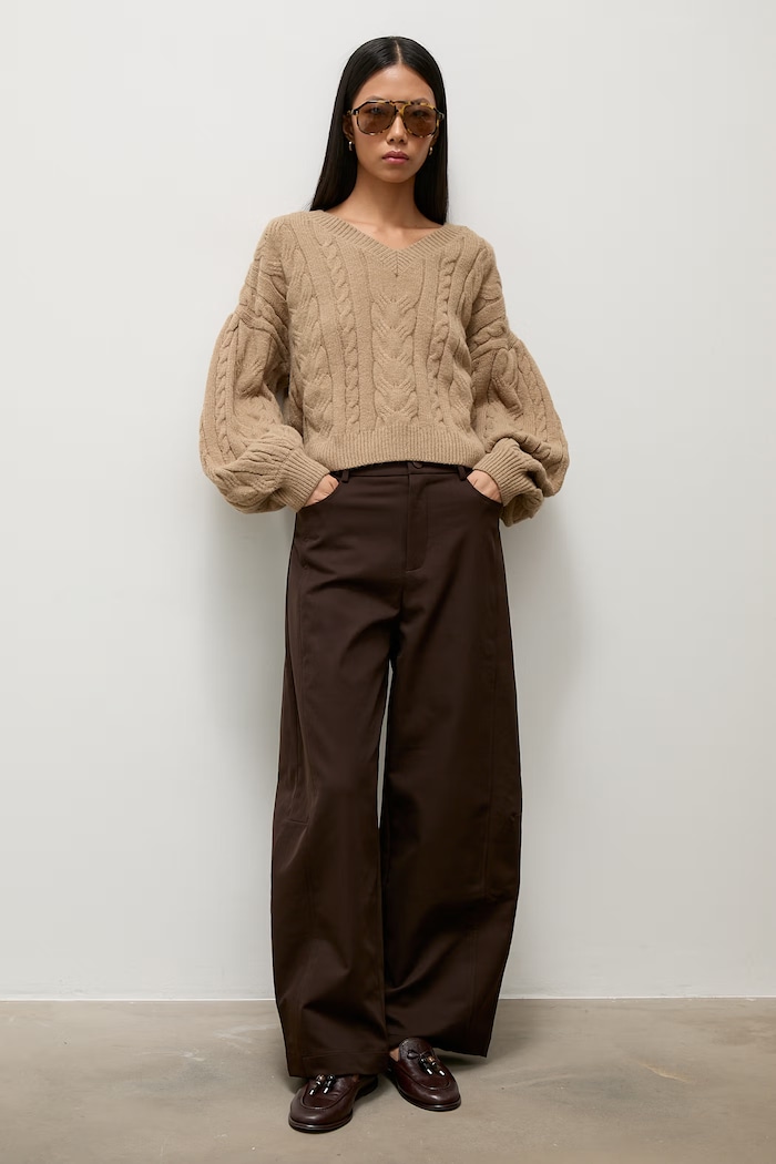 Answear.LAB sweter damski z wełną lu4410.FWK brązowy WA25