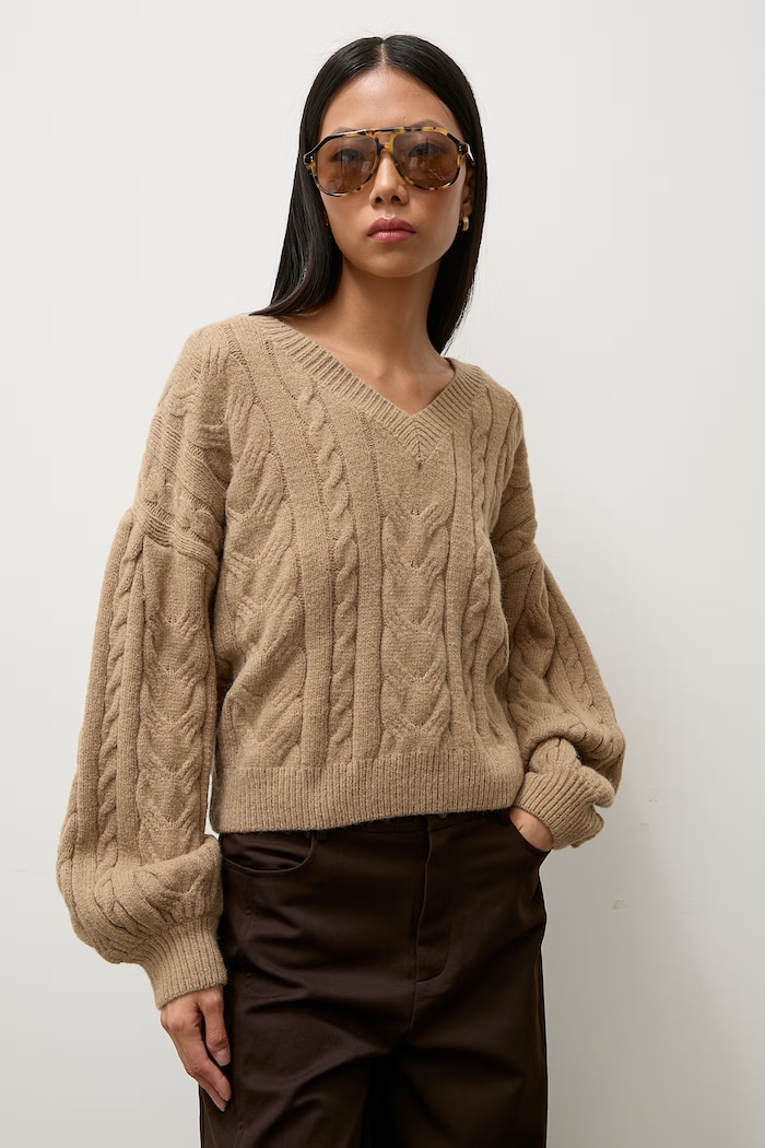 Odzież Answear.LAB sweter damski z wełną lu4410.FWK brązowy