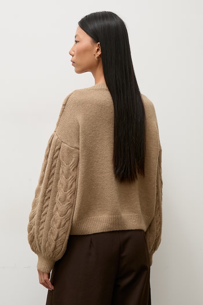 Answear.LAB sweter damski z wełną brązowy lu4410.FWK