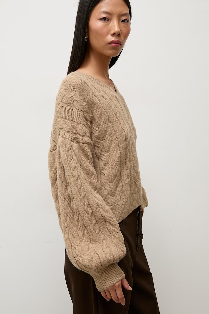 Answear.LAB sweter damski z wełną lu4410.FWK brązowy