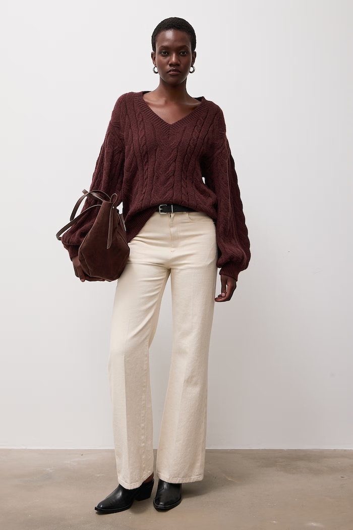 Answear.LAB Sweter damski z wełną lu4410.FWK brązowy WA25