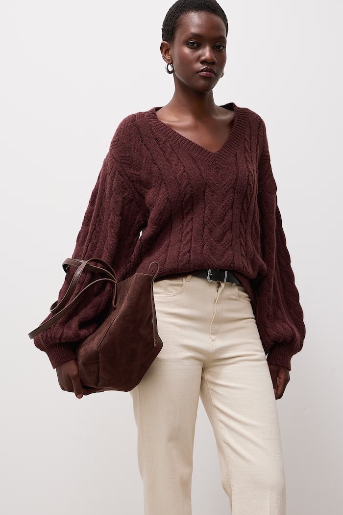 Odzież Answear.LAB Sweter damski z wełną lu4410.FWK brązowy